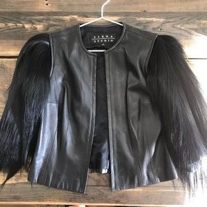 Lamb Long Fur crop jacket small Kate Moss